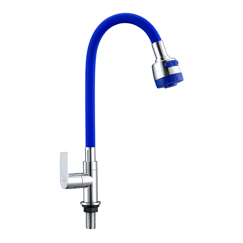 SCL032102 Blue Brass 35mm kitchen faucet with flexible silicone hose