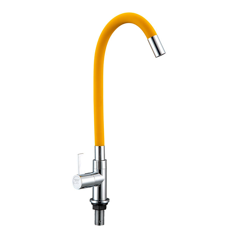 SCL012201 Yellow Universal Curved Silicone Kitchen Faucet
