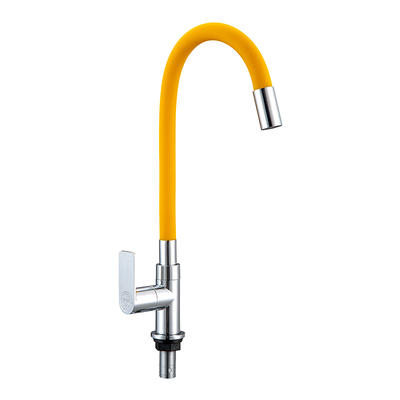 SCL012202 Yellow Ceramic Spool Silicone Kitchen Faucet