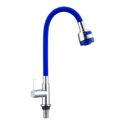 SCL032101 Blue universal single handle kitchen faucet with silicon tube