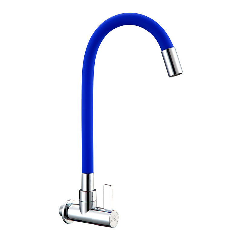SWL012101 Blue brass silicone flexible kitchen faucet