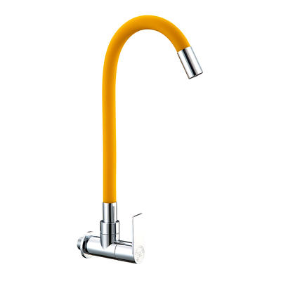 SWL012202 Yellow Ceramic Spool Universal Curved Silicone Kitchen Faucet
