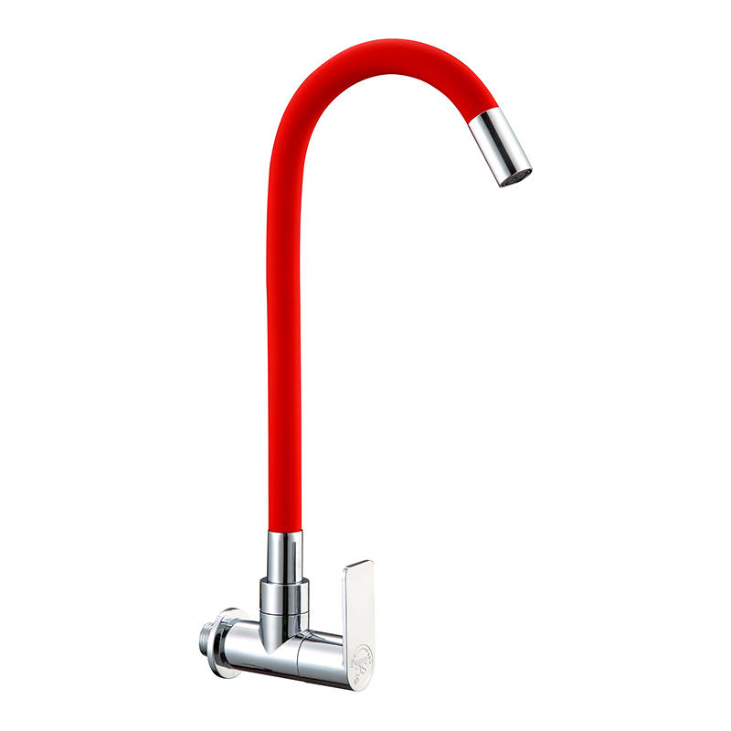 SWL012402 Red Ceramic Spool Universal Curved Silicone Kitchen Faucet