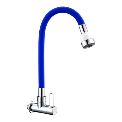 SWL022101 Blue splash-proof kitchen faucet with silicone hose