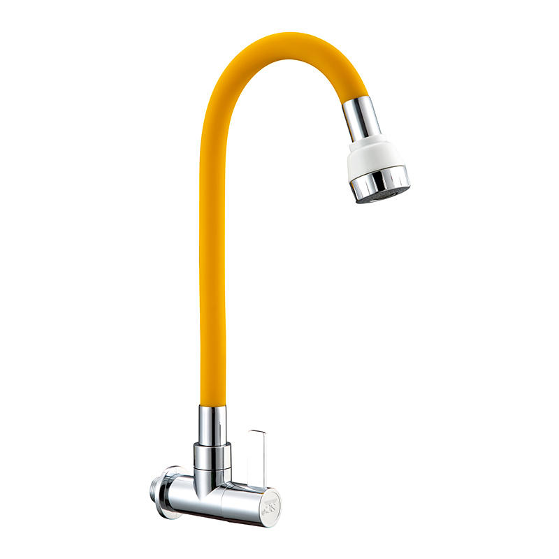 SWL022201 Yellow ABS Material Universal Curved Silicone Kitchen Faucet