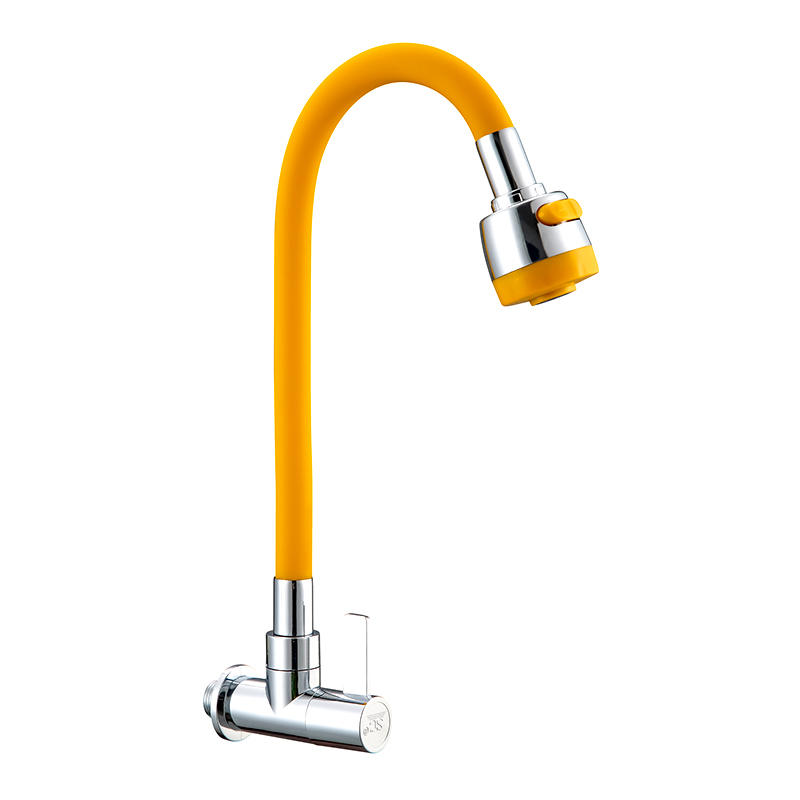 SWL032201 Yellow Single Handle Silicone Kitchen Faucet With Yellow Single Slot