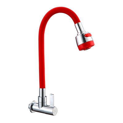 SWL032401 Red Single Handle Silicone Kitchen Faucet With Red Single Slot