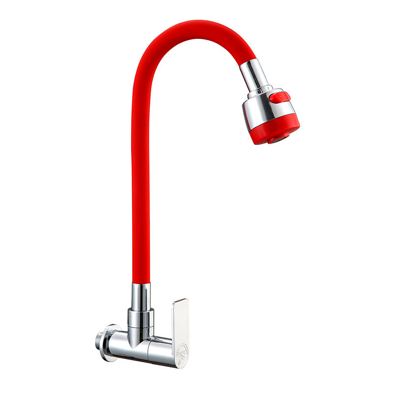 SWL032402 Red Ceramic Spool Silicone Kitchen Faucet With Red Single Slot
