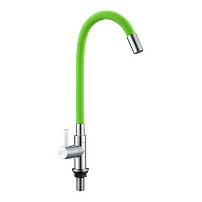 SCL012301 Green silicone rubber hose sink vertical faucet
