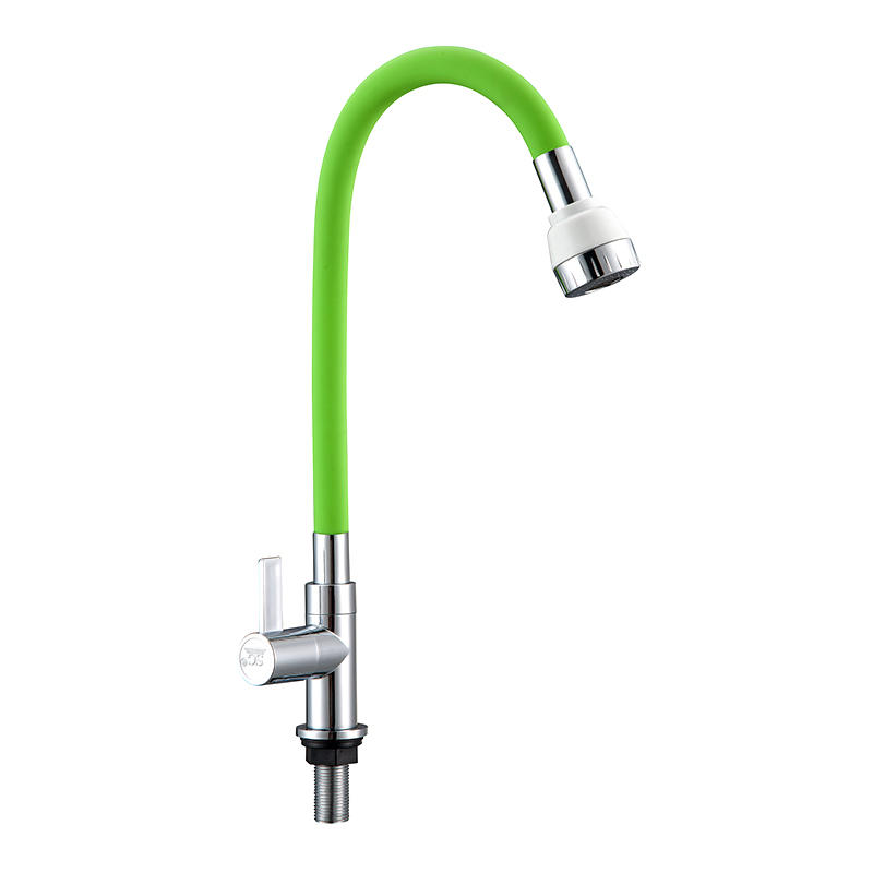 SCL022301 Green flexible kitchen faucet with silicone tube
